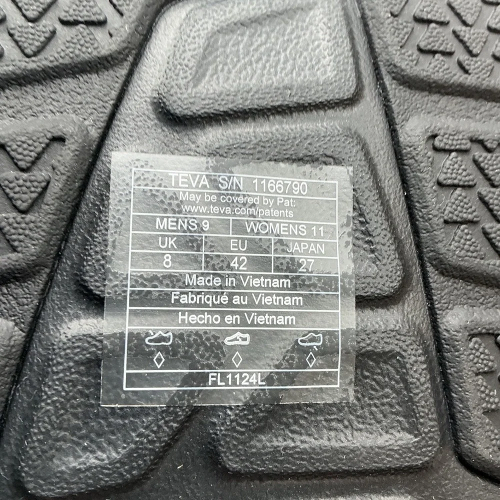 Teva Apretrail Slide Black Mens 9 Womens 11 Recovery Sandals 1165790-W